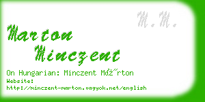 marton minczent business card